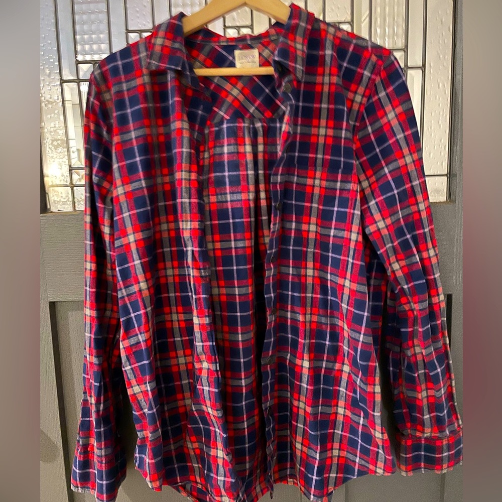 Jcrew boyfriend plaid button-down shirt